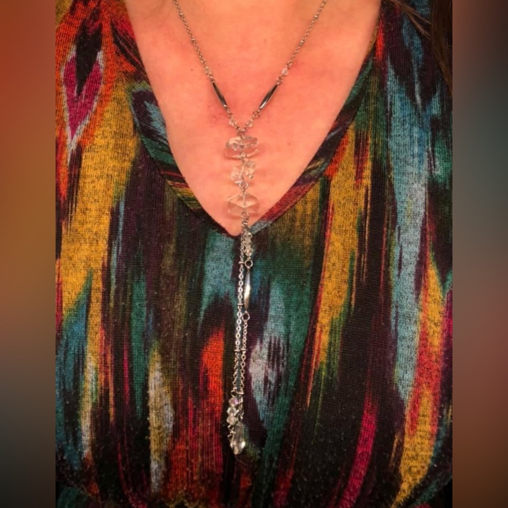 Gorgeous Custom designed sterling and glass bead lariat necklace